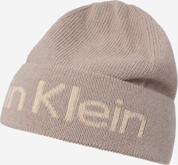 Berretto di Calvin Klein in beige: frontale