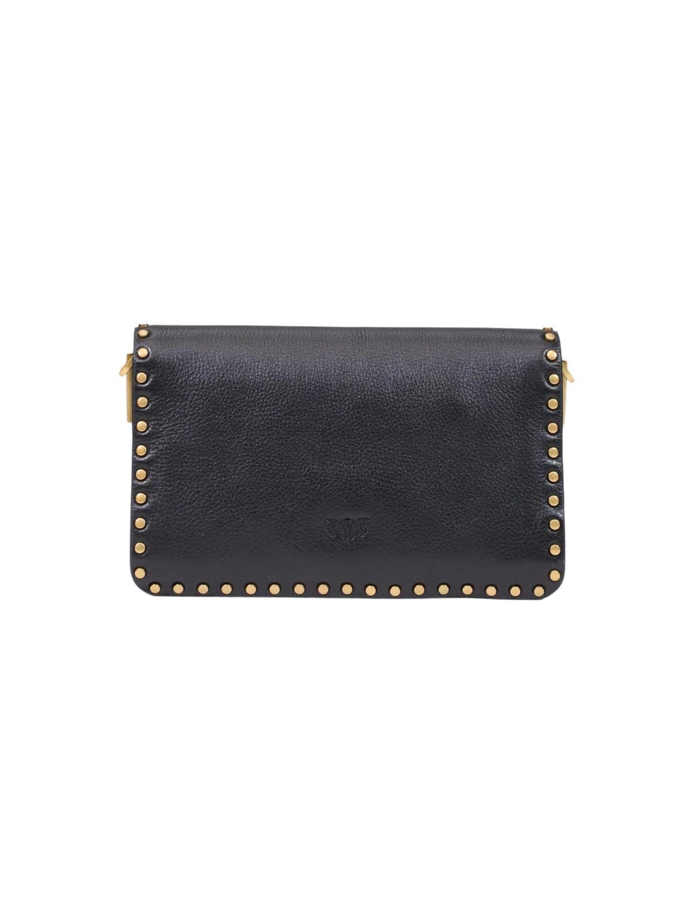 PINKO Axelremsväska 'LOVE ONE SLOUCHY MN. STUDS SMA 107665 A2JG' i svart