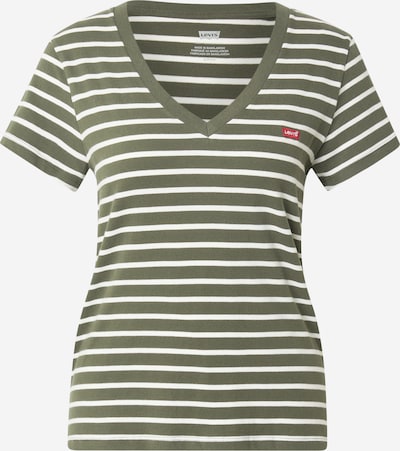 LEVI'S ® Majica 'The Perfect V-Neck' u maslinasta / bijela, Pregled proizvoda