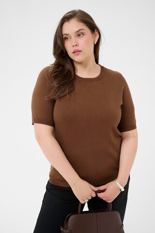 KAFFE CURVE - Jersey en marrón: frente