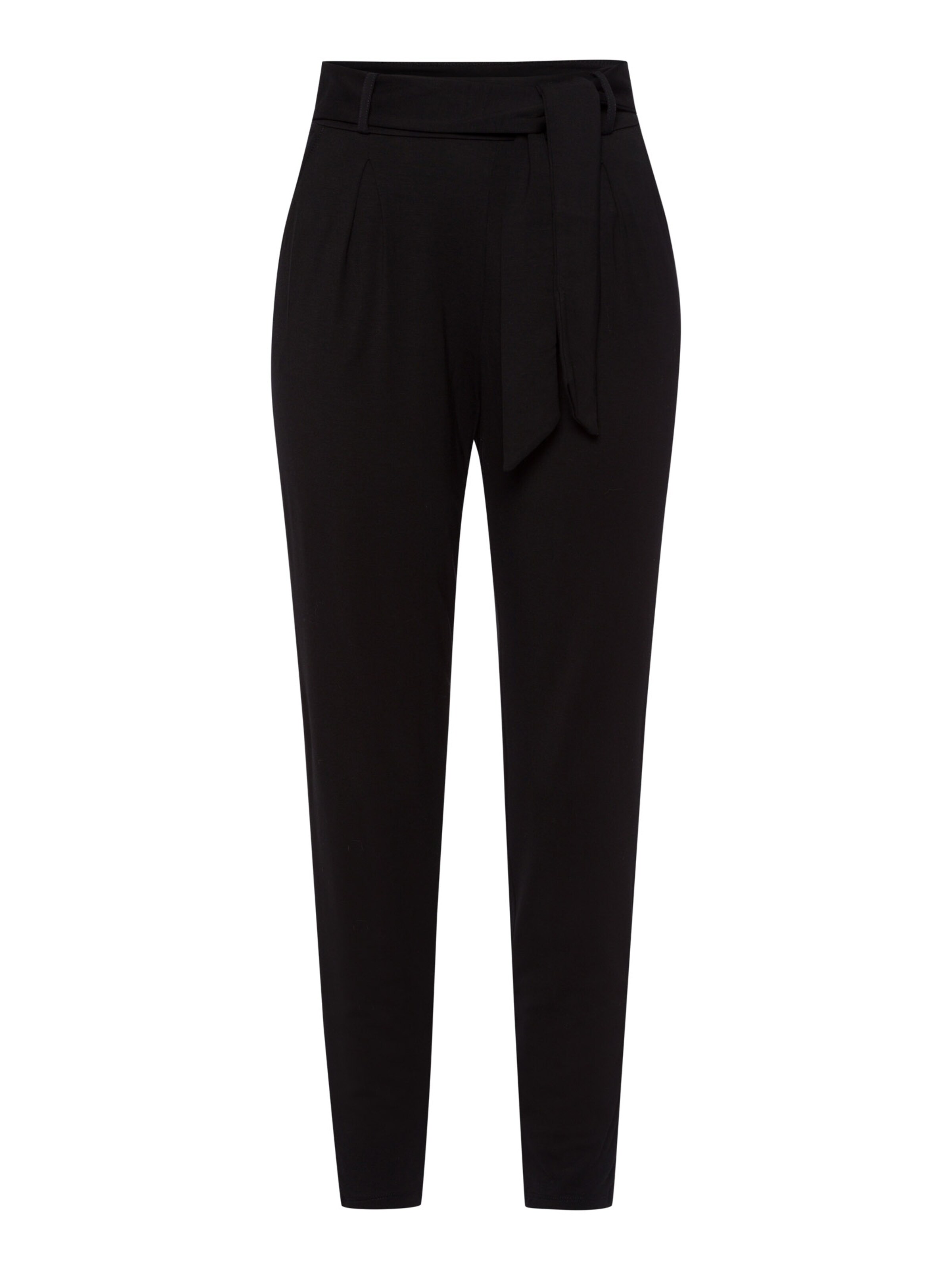 Les Lunes Tapered Bukser med lægfolder 'Jade' i sort: forside