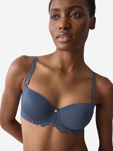 TRIUMPH T-shirt BH ' Wild Gardenia Florale ' in Blauw