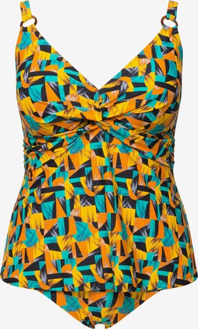 Ulla Popken Triangle Tankini in Mixed colors: front