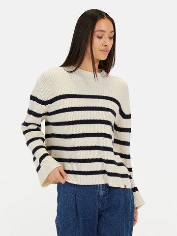 CAMEL ACTIVE Strickpullover aus einem Baumwoll-Mix in Blau: Vorderseite