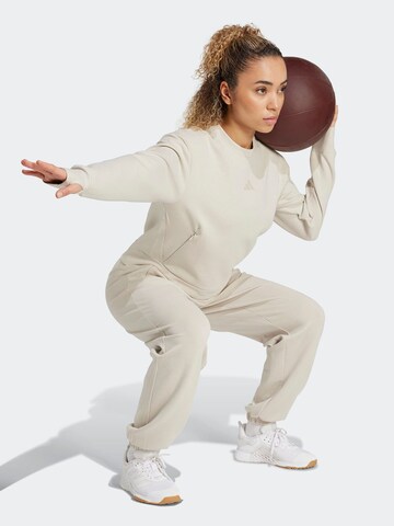 ADIDAS PERFORMANCE Дънки Tapered Leg Спортен панталон 'Designed For Training' в бежово: отпред