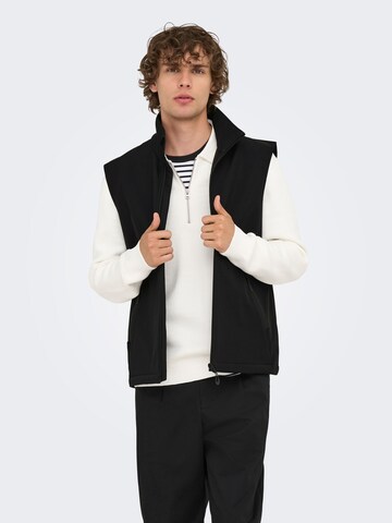 Only & Sons Bodywarmer 'ONSBowie' in Zwart: voorkant