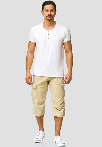 INDICODE JEANS Regular Shorts 'Nicolas Check' in Beige