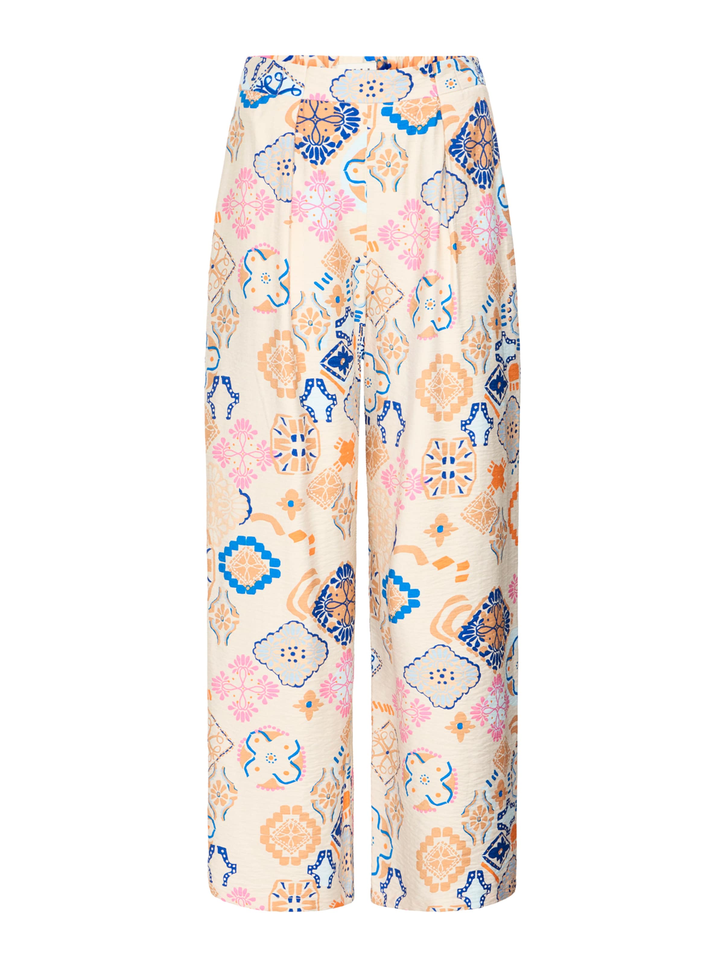 ICHI - Pierna ancha Pantalón plisado 'IHLANCIE' en beige: frente