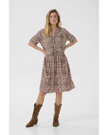 Cream Shirt dress 'Ferina' in Brown
