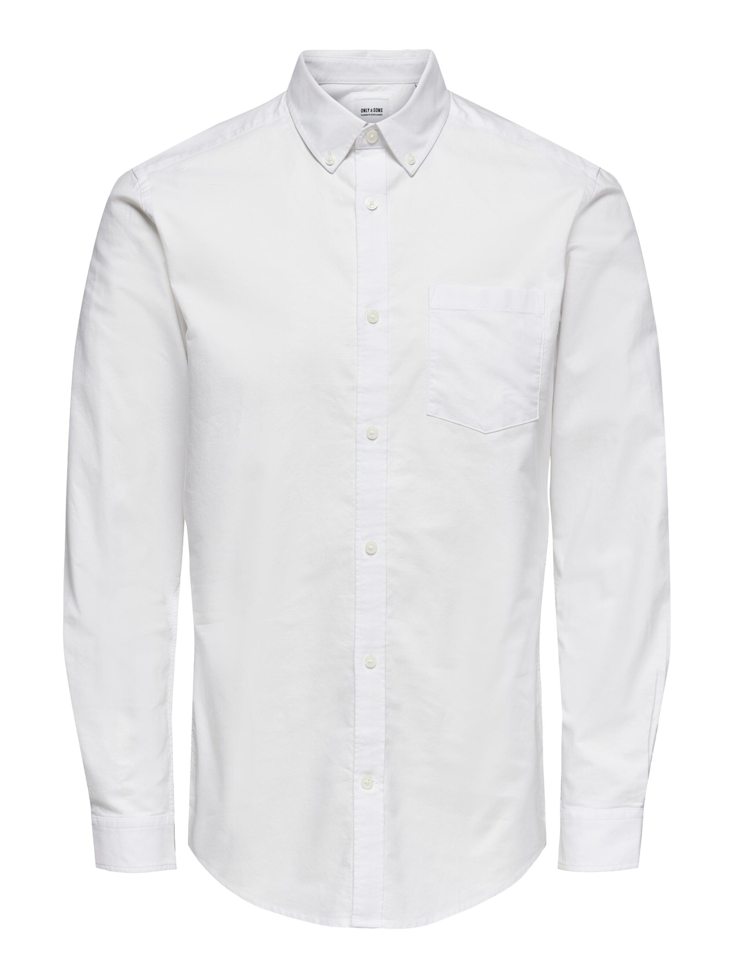 Coupe regular Chemise 'Neil' Only & Sons en blanc : devant