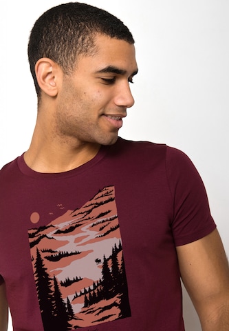 GREENBOMB Shirt 'Nature Lakeside' in Rood