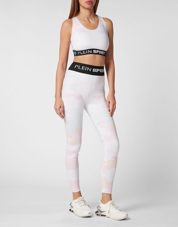 Plein Sport - Skinny Pantalón deportivo en blanco