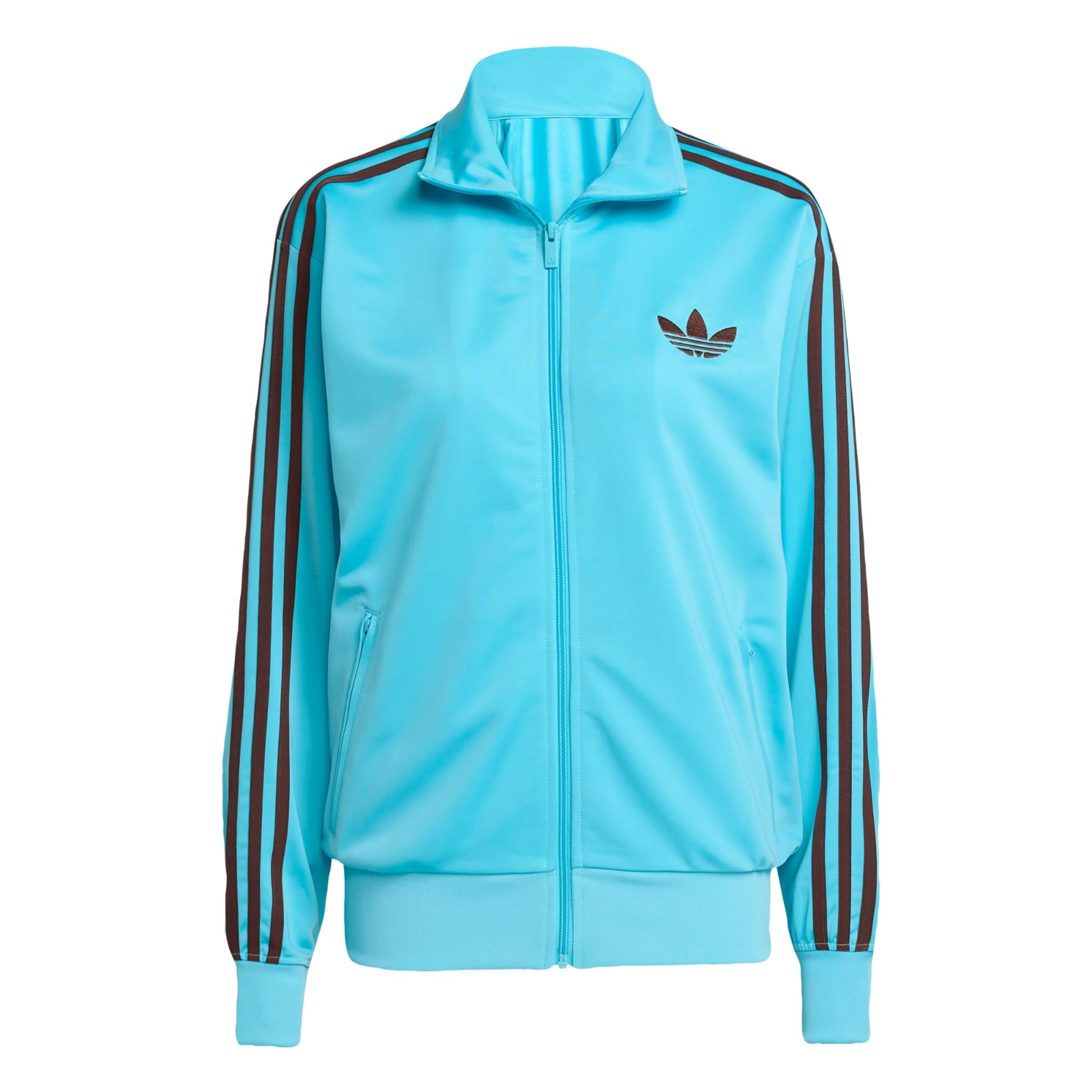 ADIDAS ORIGINALS Veste de survêtement 'Adicolor Classic Firebird' en bleu clair / brun foncé, Vue avec produit
