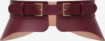 Haute Cuir Belt 'Crescent Peplum Belt' in Red: front