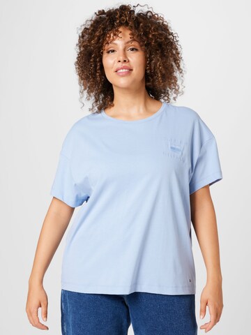 Tommy Hilfiger Curve Shirt in Blauw: voorkant