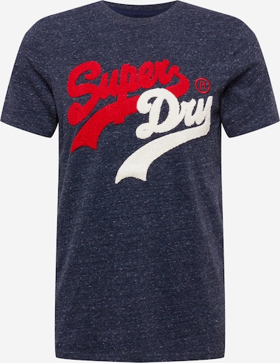 Superdry T-Shirt in blaumeliert / rot / weiß, Produktansicht