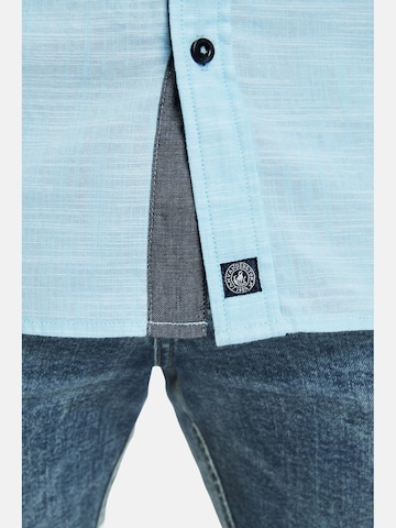 Jan Vanderstorm Comfort fit Button Up Shirt ' Melfred ' in Blue