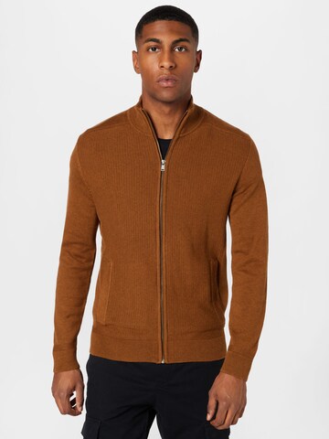TOM TAILOR Knit cardigan in Brown: front