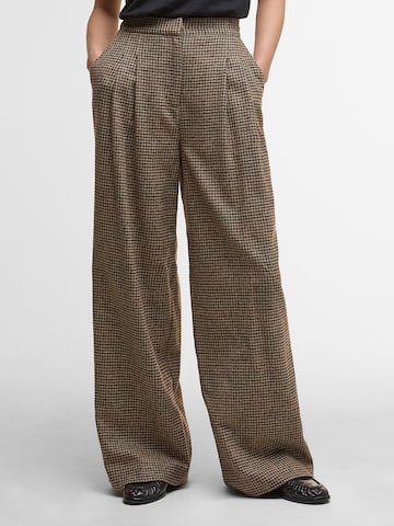 Wide leg Pantaloni cu dungă 'Sophia' de la Barbour pe maro: față