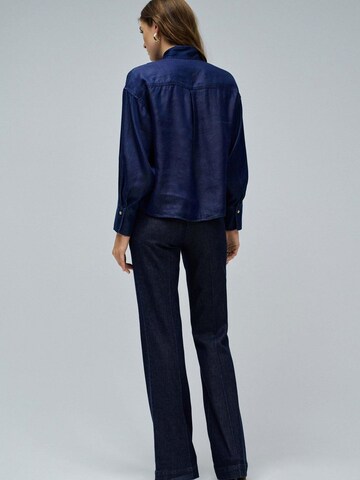 Salsa Jeans Bluse 'Blouse W/ Lace'‌‌‌ in Blau