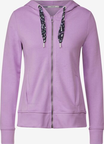 CECIL Zip-Up Hoodie in Purple: front