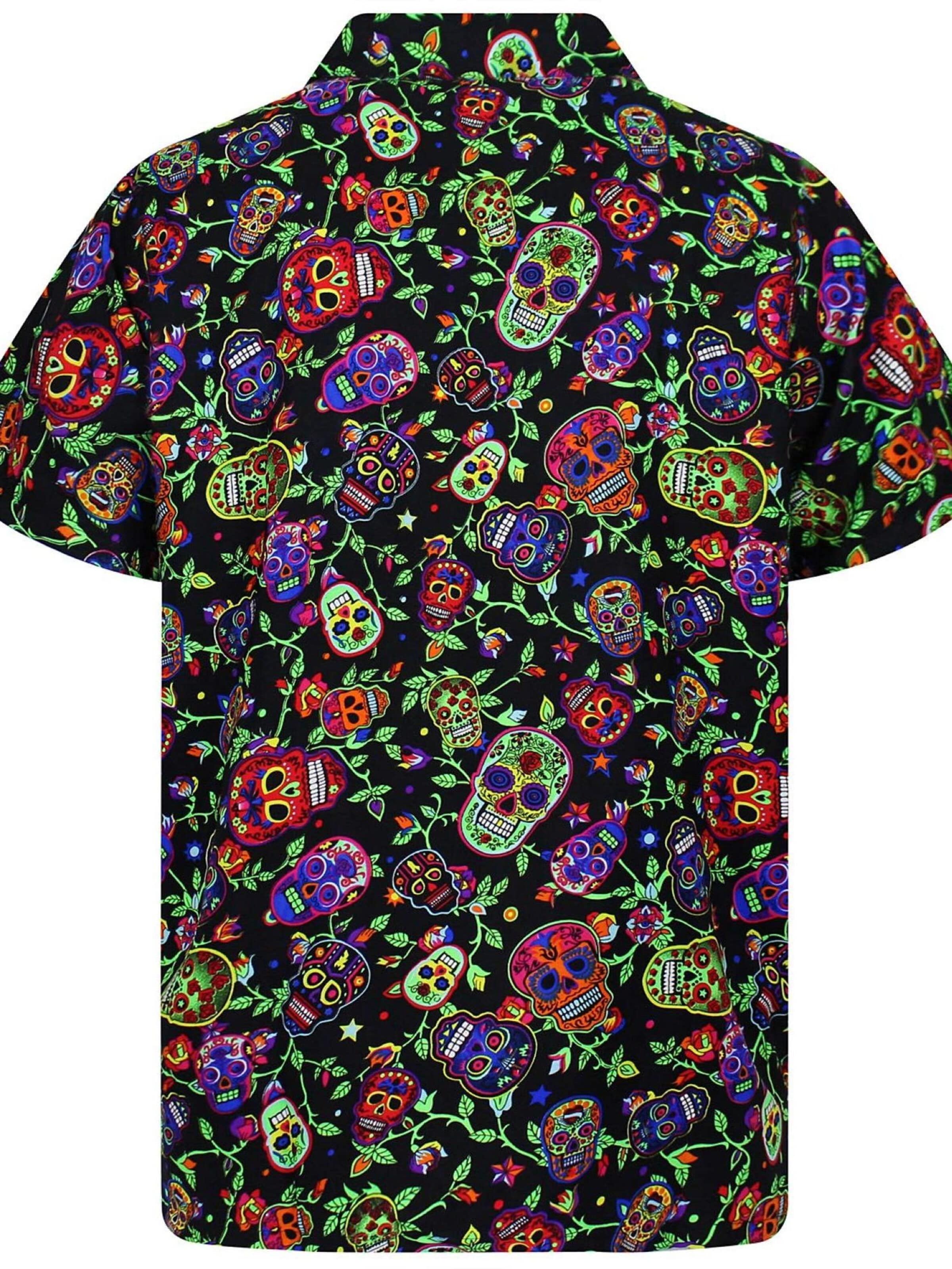 King Kameha Shirt 'Skull' in Zwart