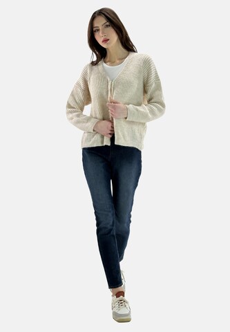 Elara Knit Cardigan in Beige: front