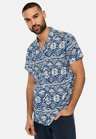 INDICODE JEANS Regular fit Overhemd 'Frey' in Blauw