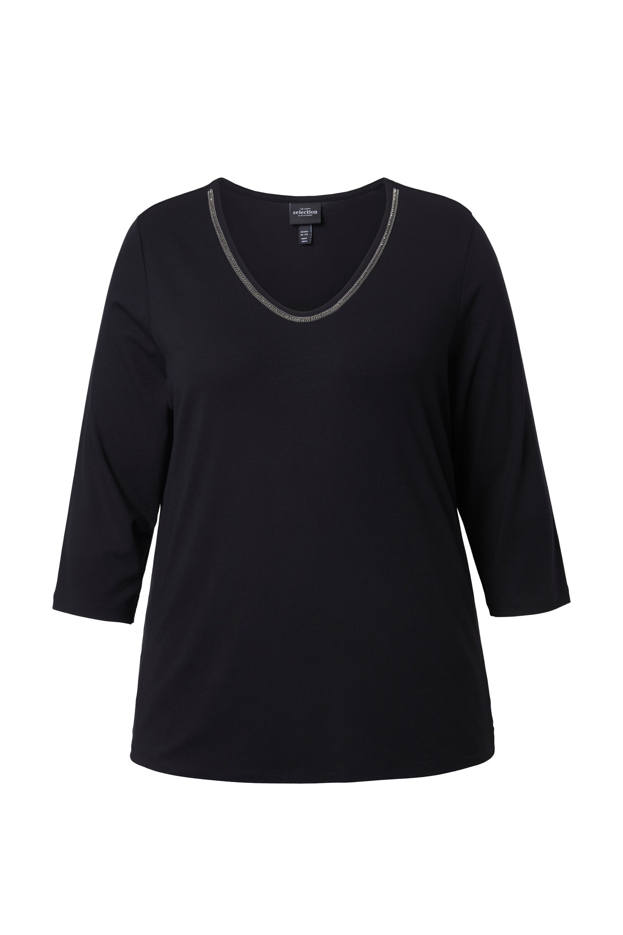 Ulla Popken Shirt in Schwarz: Vorderseite