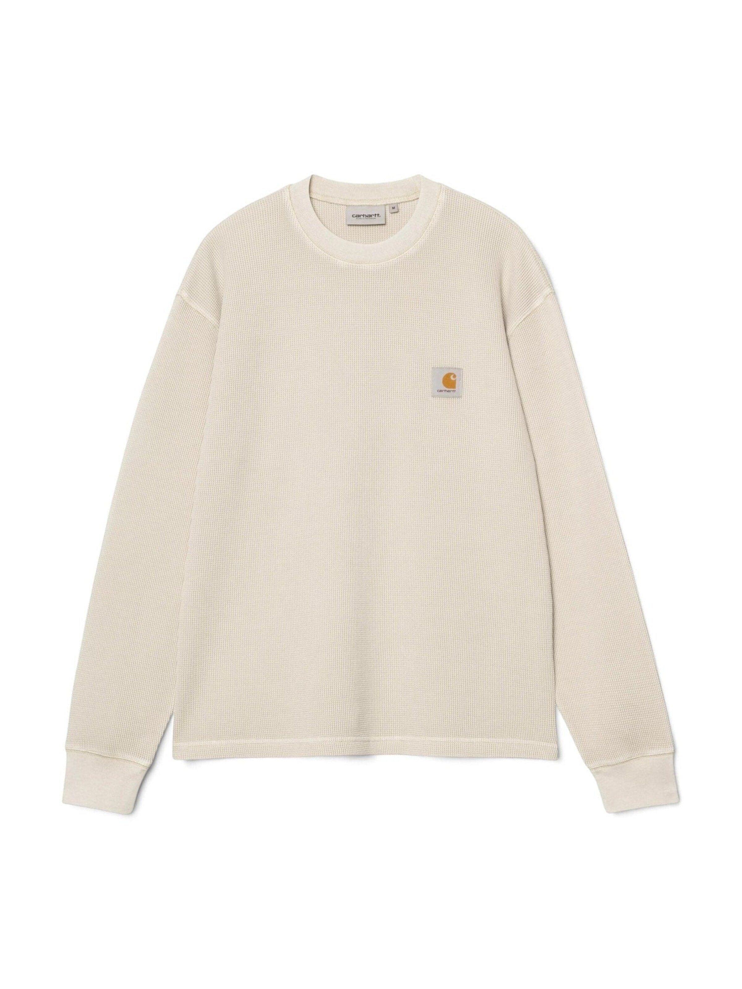 Carhartt WIP Bluzka sportowa 'L/S VISTA WAFFLE T-SHIRT FLEUR DE SEL GARMENT DYED' w kolorze beżowy: przód