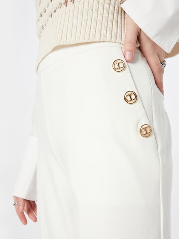 Twinset Wide leg Pleated Pants in White