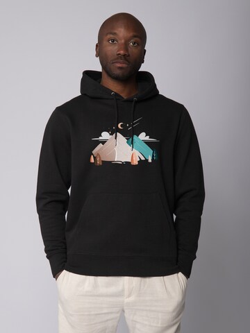 Watapparel Sweatshirt 'Night & Clouds' in Schwarz: Vorderseite