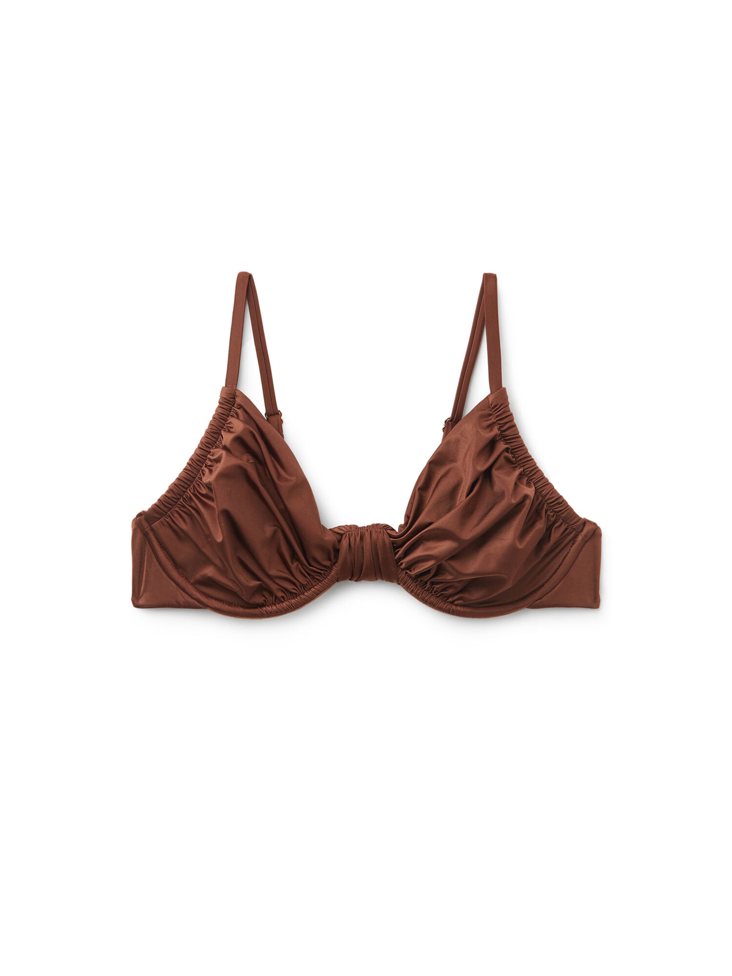 CALZEDONIA Bikini Top in Brown: front