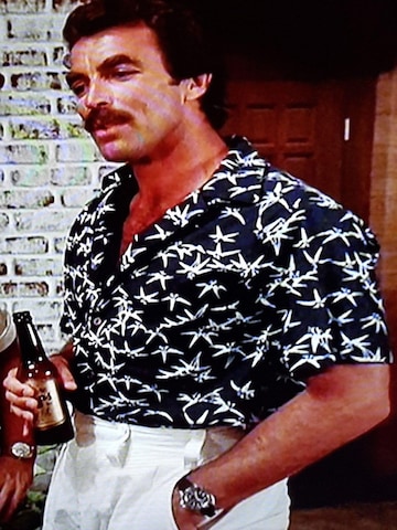 Paradise Found Regular fit Button Up Shirt 'Tom Selleck Dragonfly' in Black