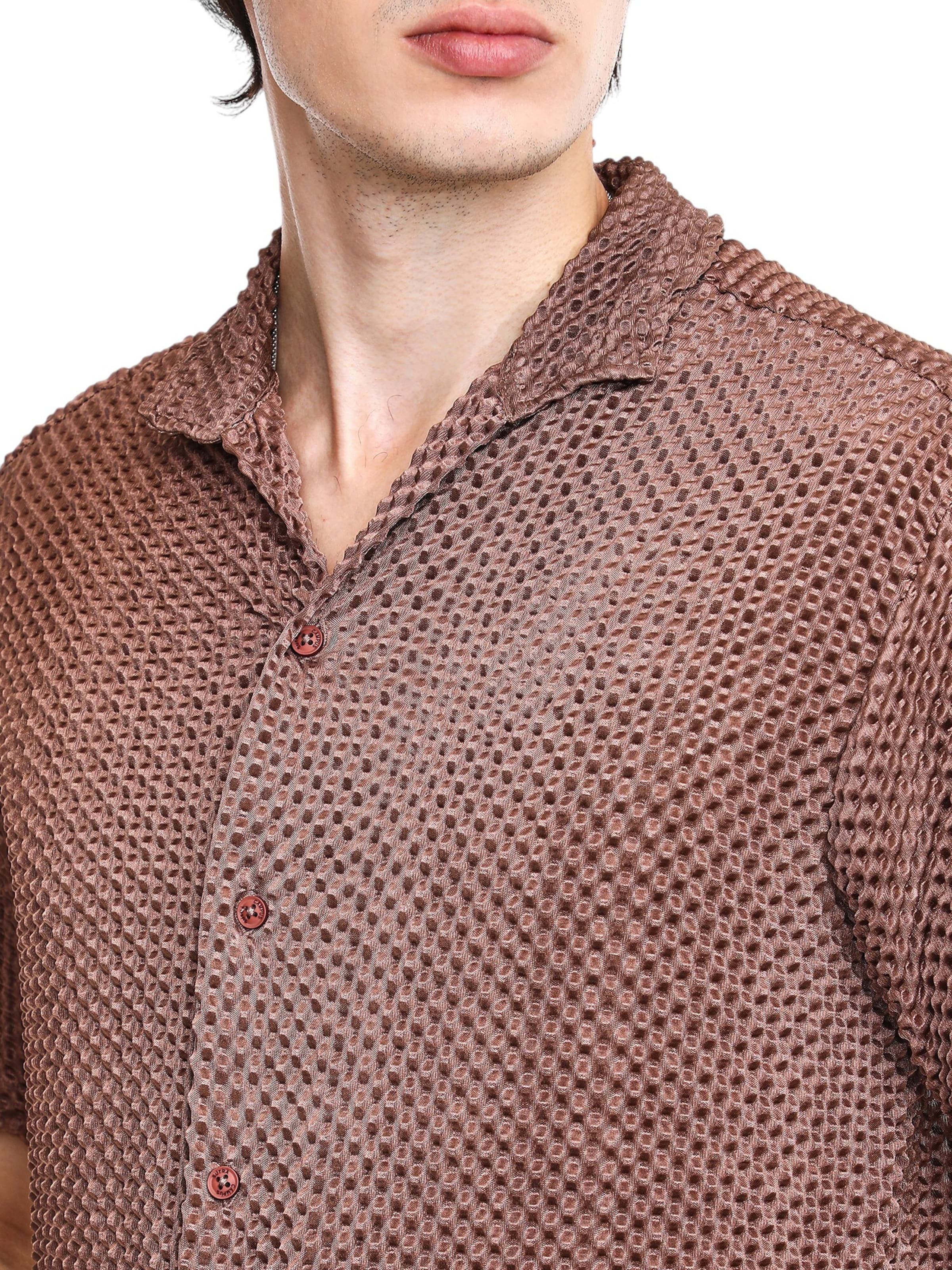 Campus Sutra Regular fit Button Up Shirt ' Yvonne ' in Brown
