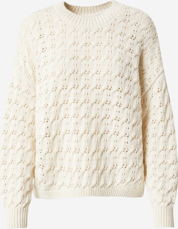 ONLY Sweater 'BELIEVE' in Beige: front