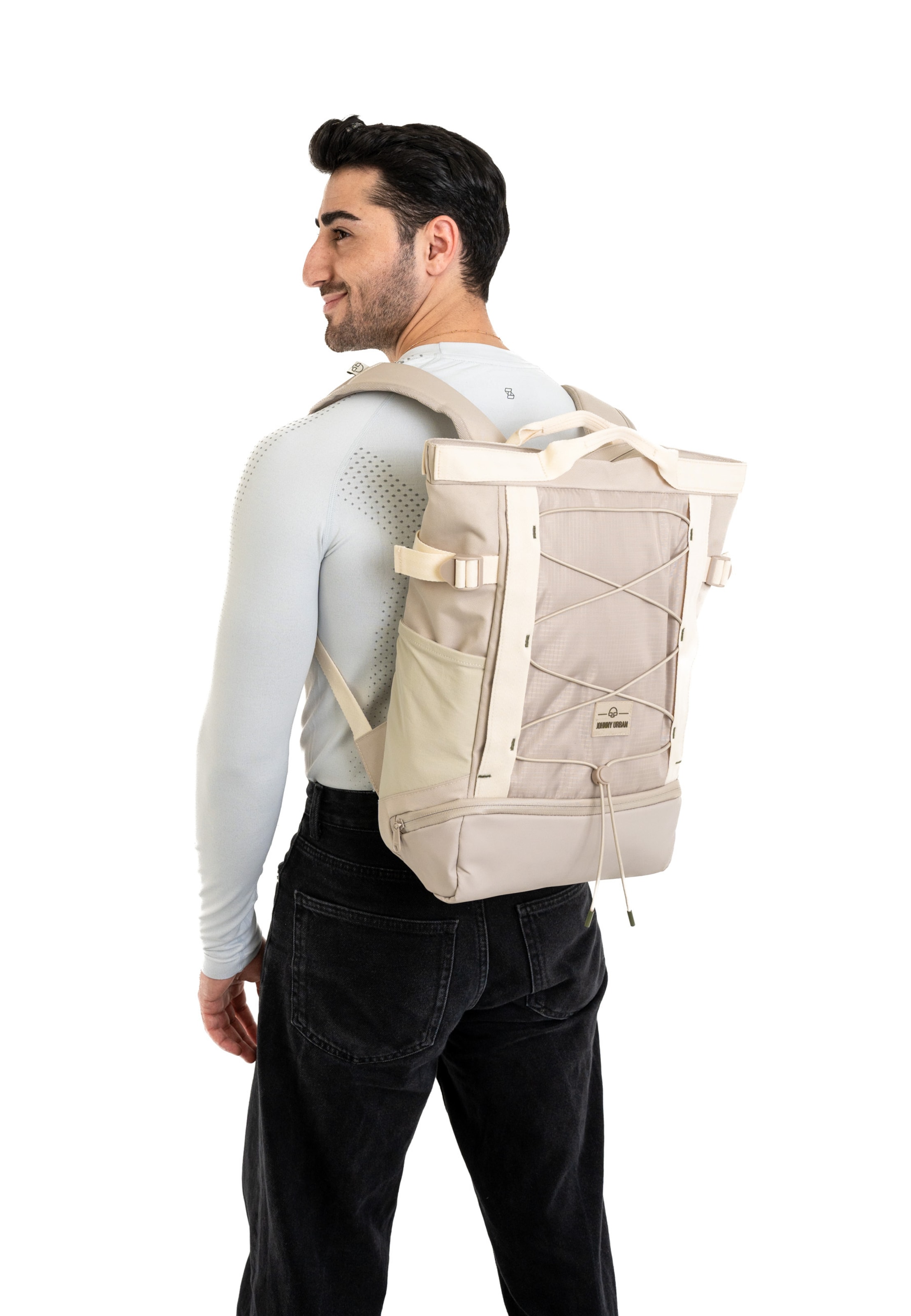 Sac à dos Johnny Urban en beige : devant