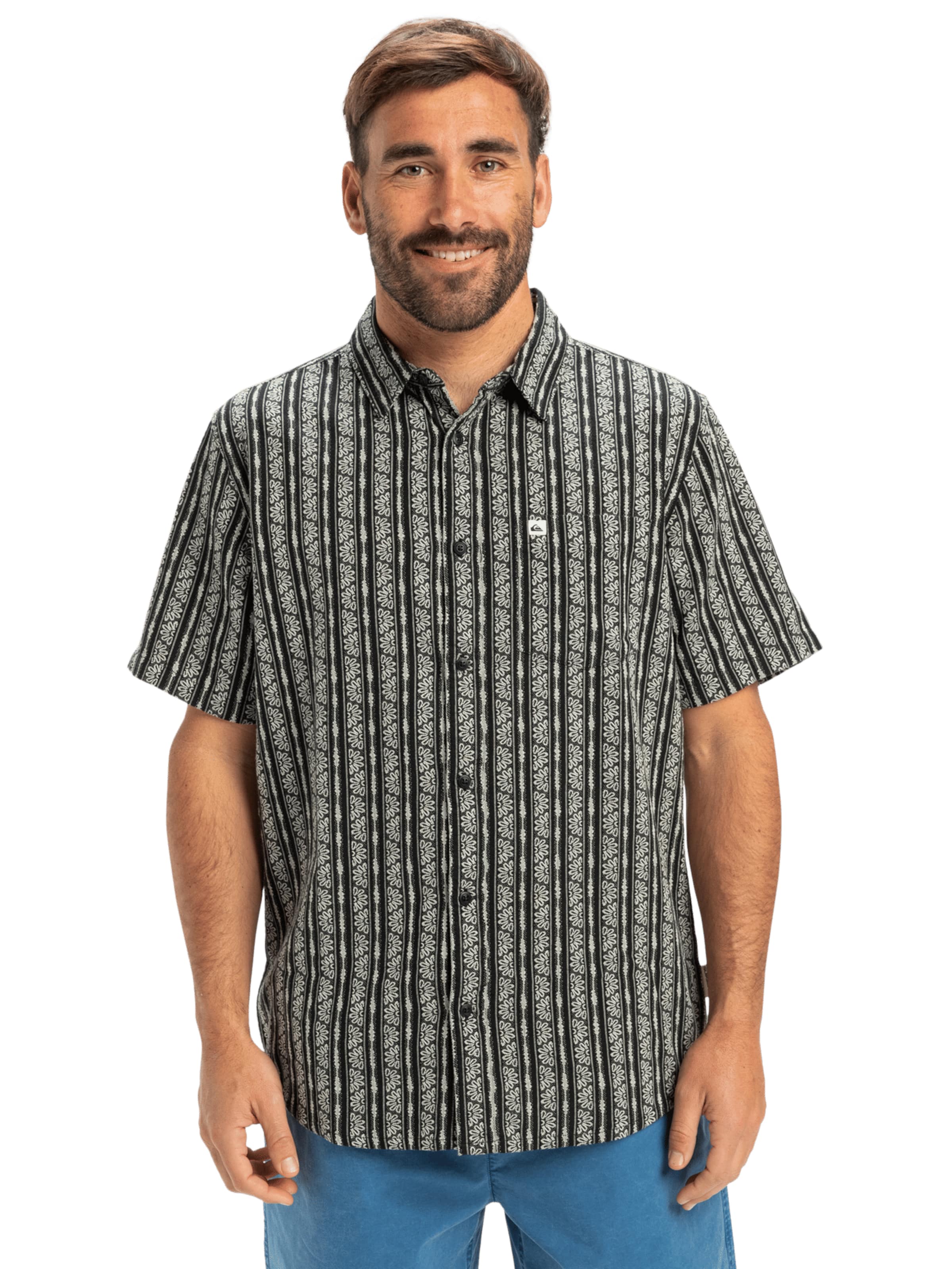 QUIKSILVER Regular fit Overhemd 'Street Way' in Zwart: voorkant