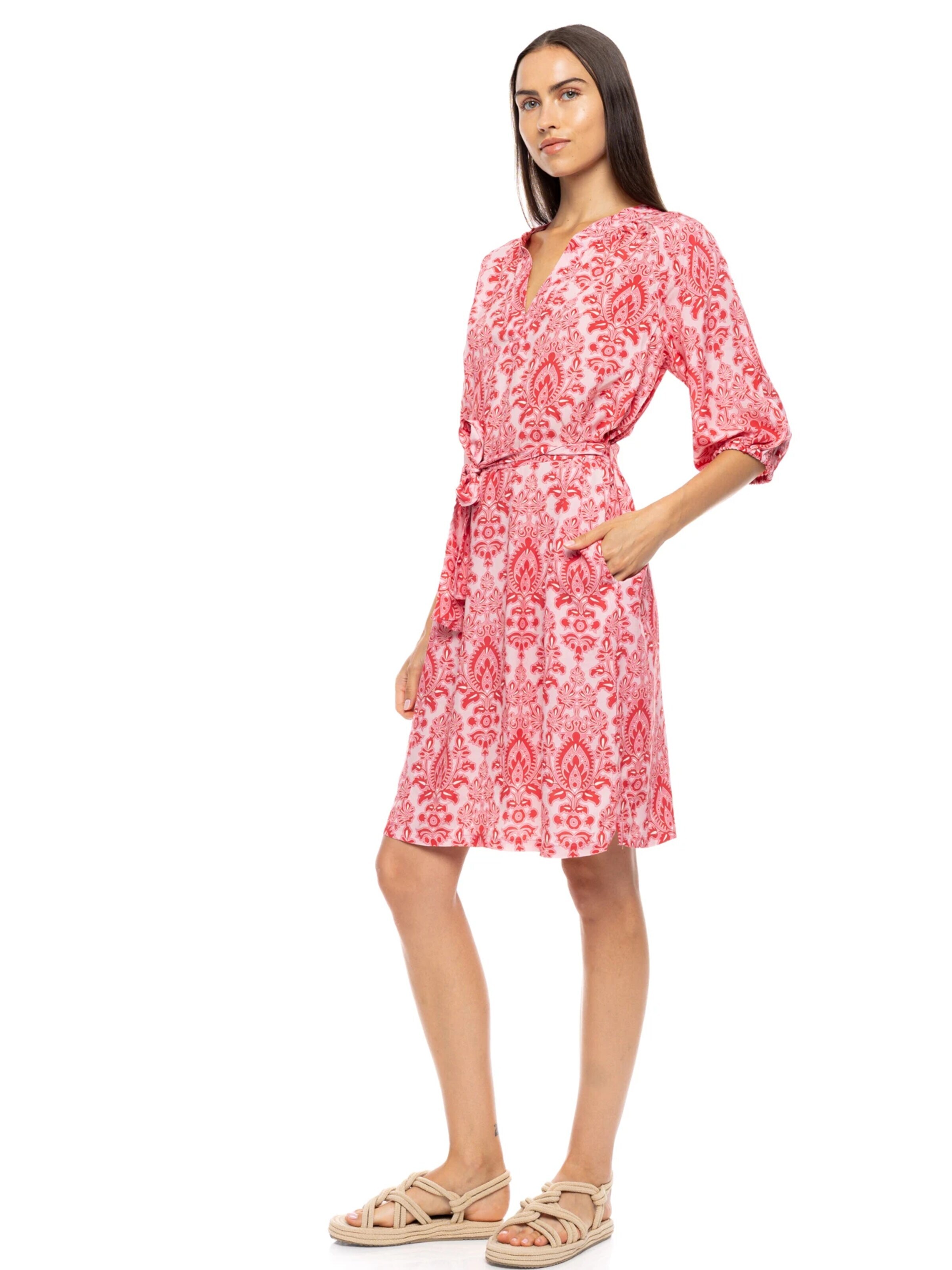 Pink Label - Vestido de verano 'BEACHWEAR RED PAISLEY' en rosa