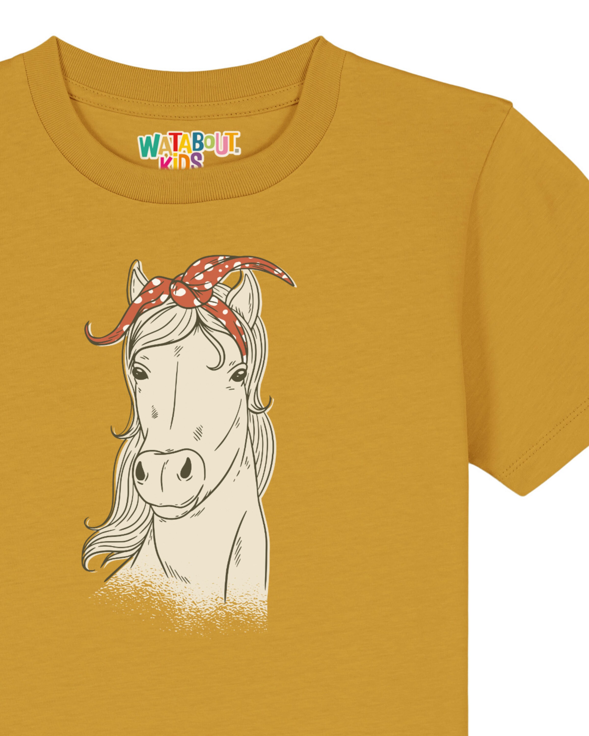 T-Shirt 'Pferd' watabout.kids en jaune
