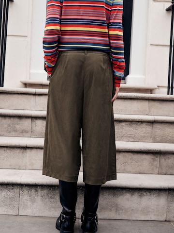 Wide Leg Pantalon à pince Next en vert