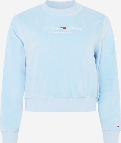 Bluză de molton Tommy Jeans Curve pe albastru marin / albastru pastel / roșu / alb, Vizualizare produs