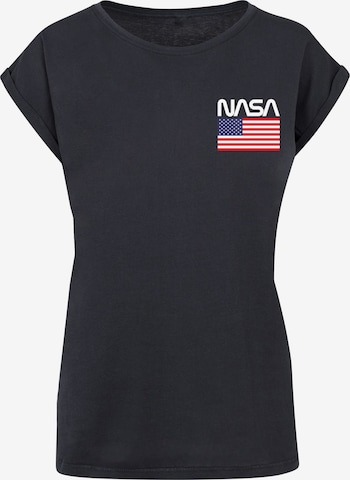 T-shirt 'NASA - Stars and Stripes' Merchcode en bleu : devant