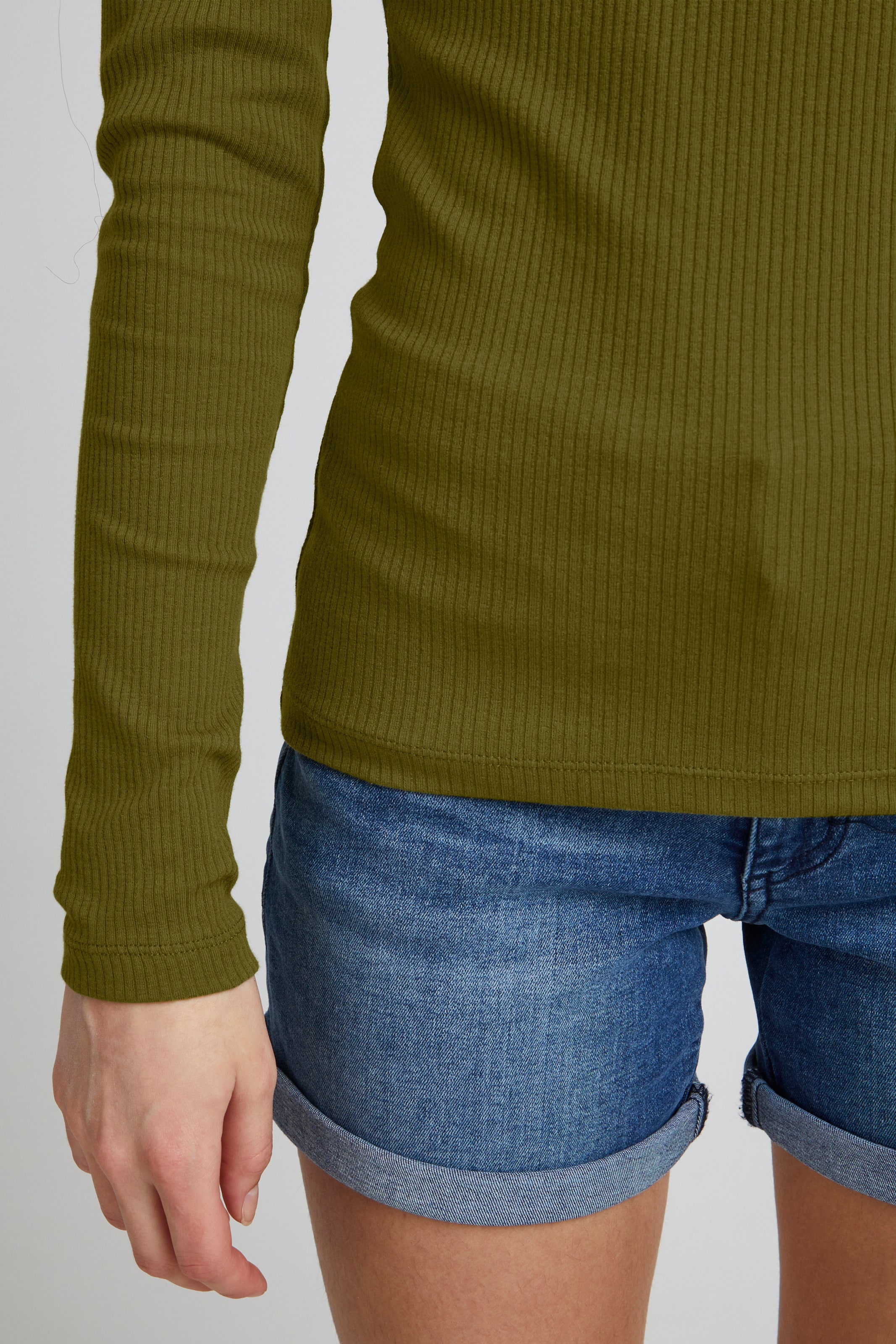 Frauen Große Größen ICHI Sweatshirt IHSUPER LS in Dunkelgrün - QD85761