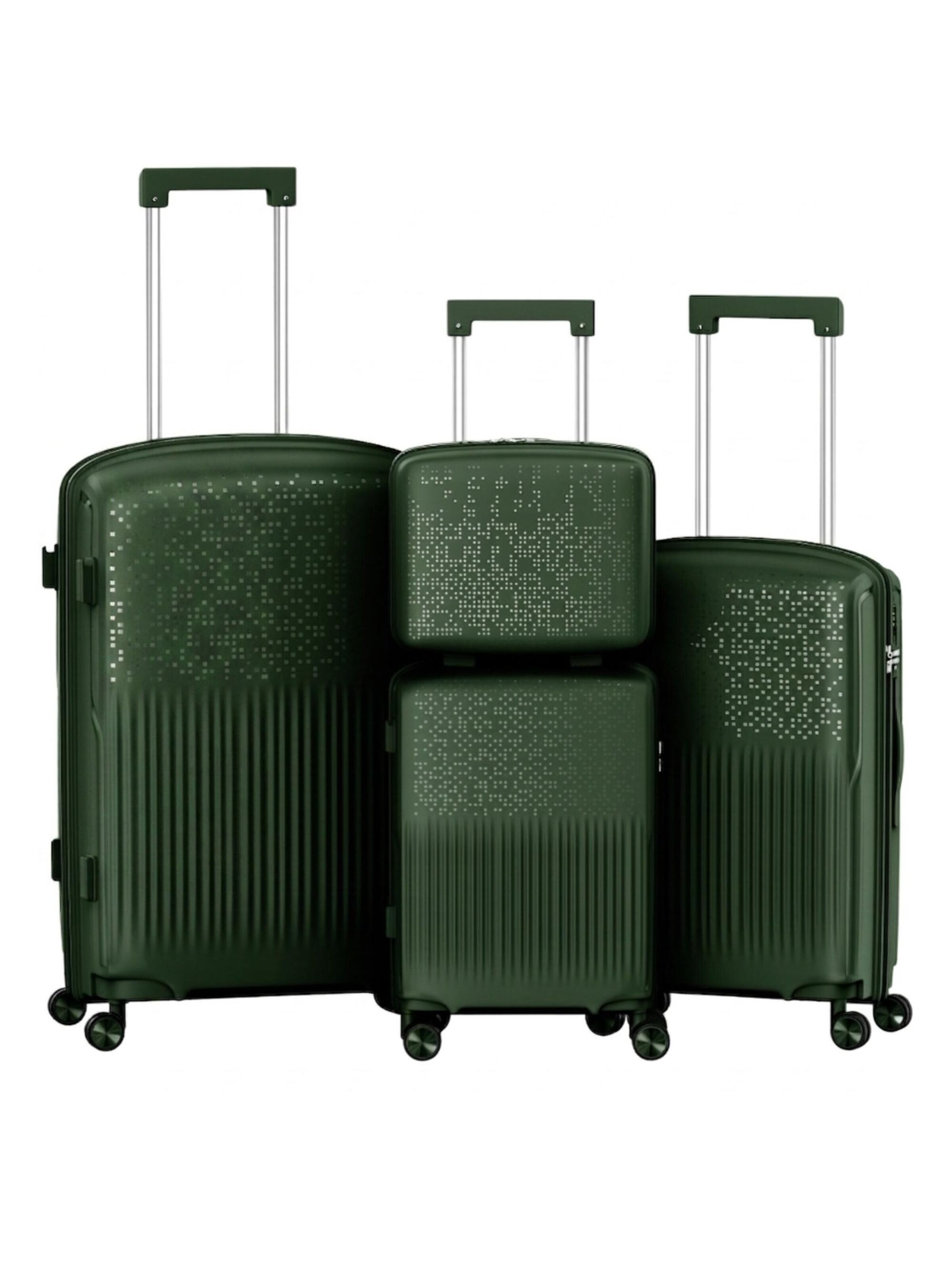 4FLY Suitcase Set 'Pixel' in Green: front