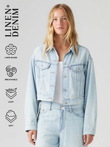 LEVI'S ® Between-season jacket 'SHRUNKEN 90S TRUCKER REMEMBER IN LINEN DENIM' in Blue: front