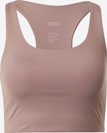 Girlfriend Collective Bustier Sport-BH 'Paloma' in Braun: predná strana