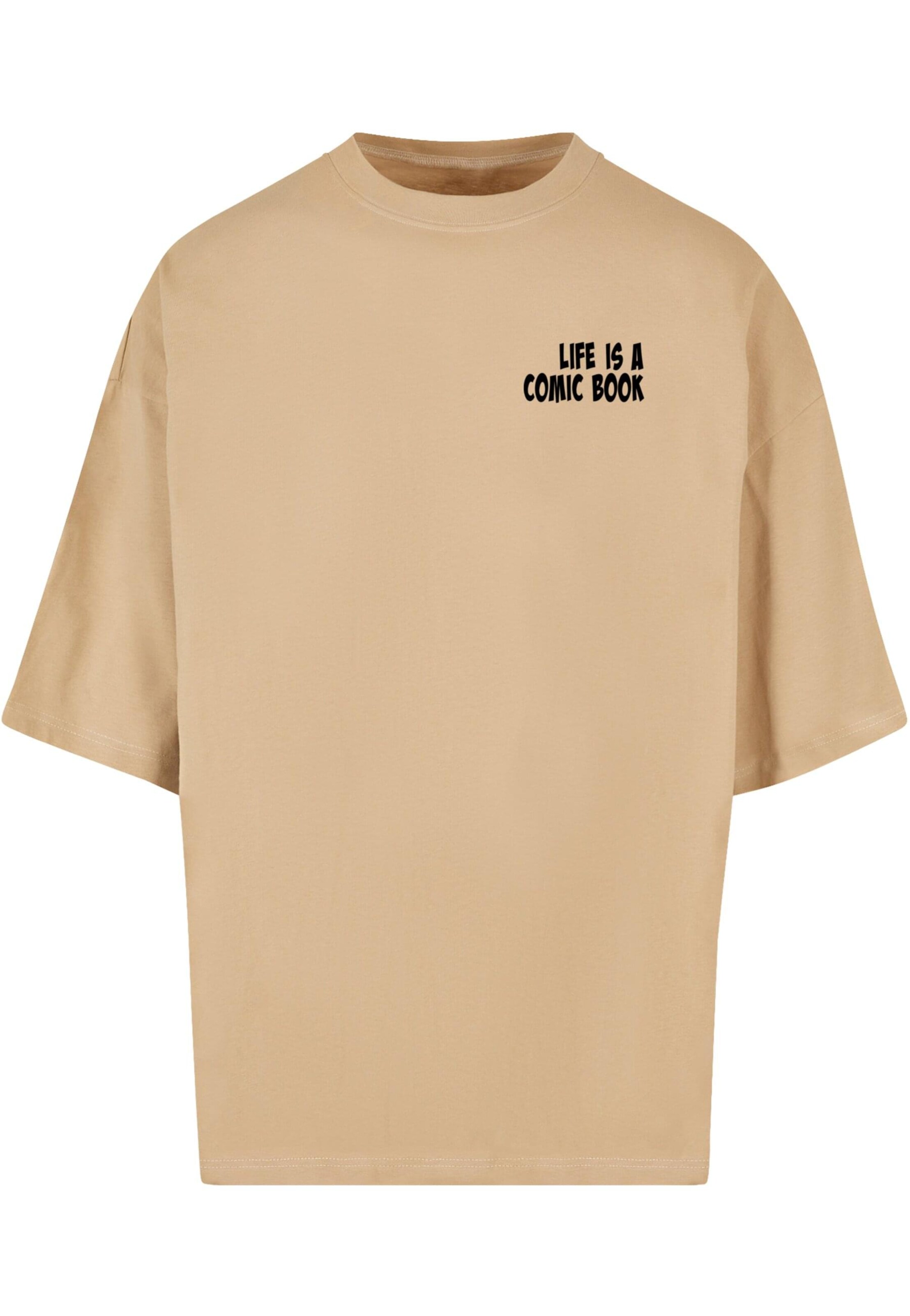 Merchcode Shirt 'Book Comic' in Beige: front