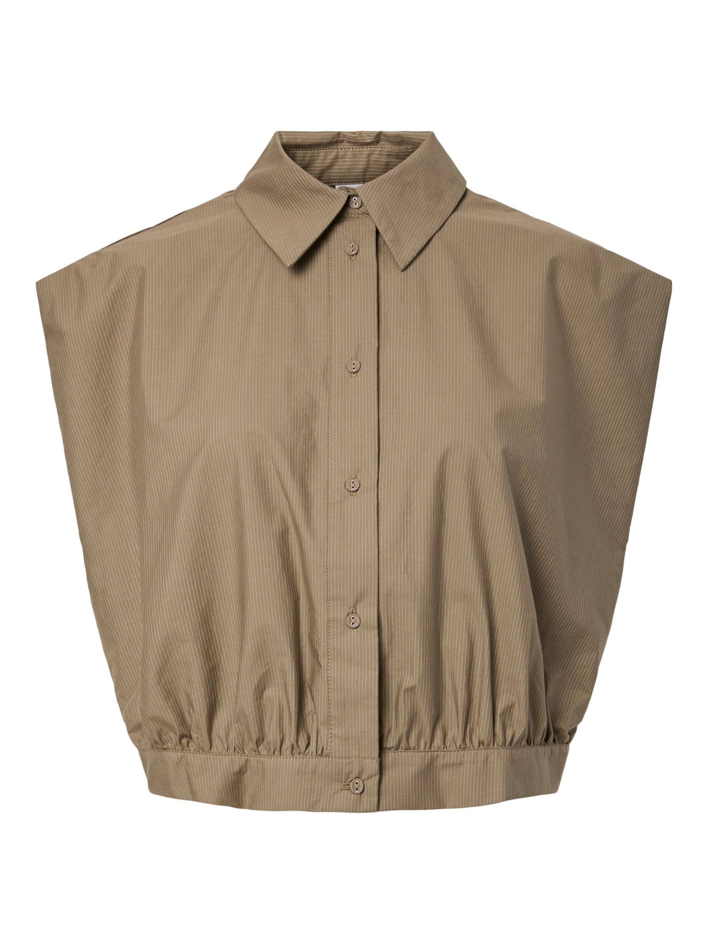 YAS Blouse 'TIMBER' in Bruin: voorkant