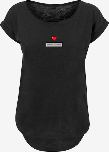 F4NT4STIC T-shirt 'Pixel Herz Happy New Year Silvester' en rouge / noir / blanc, Vue avec produit